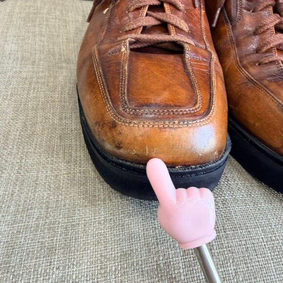 Santoni Club Leather Low-Top Oxford Sneakers – Brown (Size 10) - Picture 11 of 13